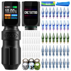 SOLONG Tattoo Machine Kit E77 PRO 4.0 Stroke Wireless Tattoo Machine with 2 Batteries & 40PCS Cartridges