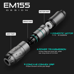 Hawink Tattoo Rotary Machine Wireless Pen Kit with 2 Batteries EM155KITP155-1