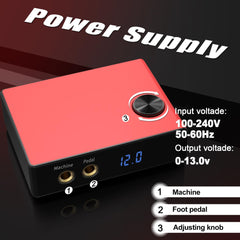 Solong Complete Pro Tattoo Gun Kit for Professional Tattoo Artist EK129A-1-US