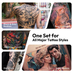 HAWINK TI205 16-Color Tattoo Ink Set – 14 Vibrant Colors + 2 Mixing Solutions with Color Wheel Guide for Professional Tattoo Artists